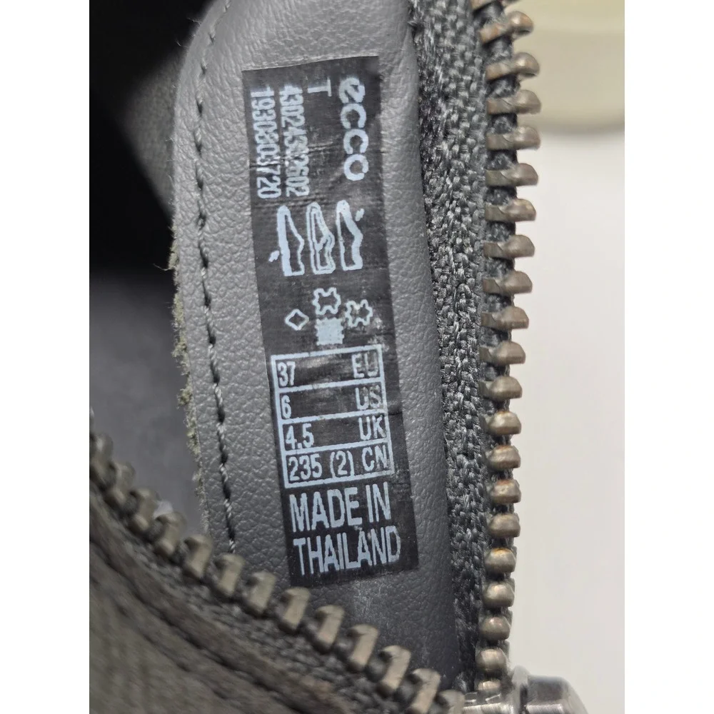 ECCO Soft 7 Tred Zip Grey Leather Ankle Boot Sneakers Womens Size 6 EU 37